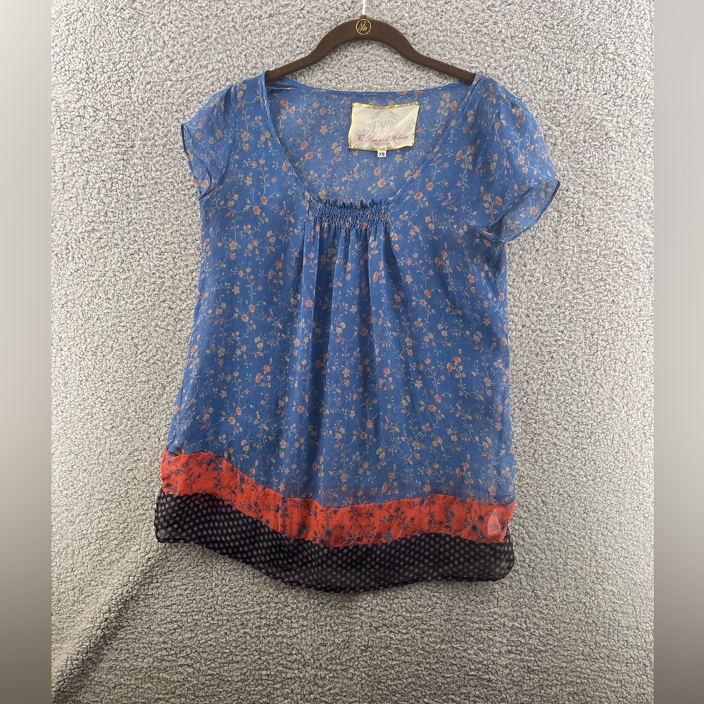 Johnny Was For Love and Liberty Short Sleeves Smocked Floral Tunic